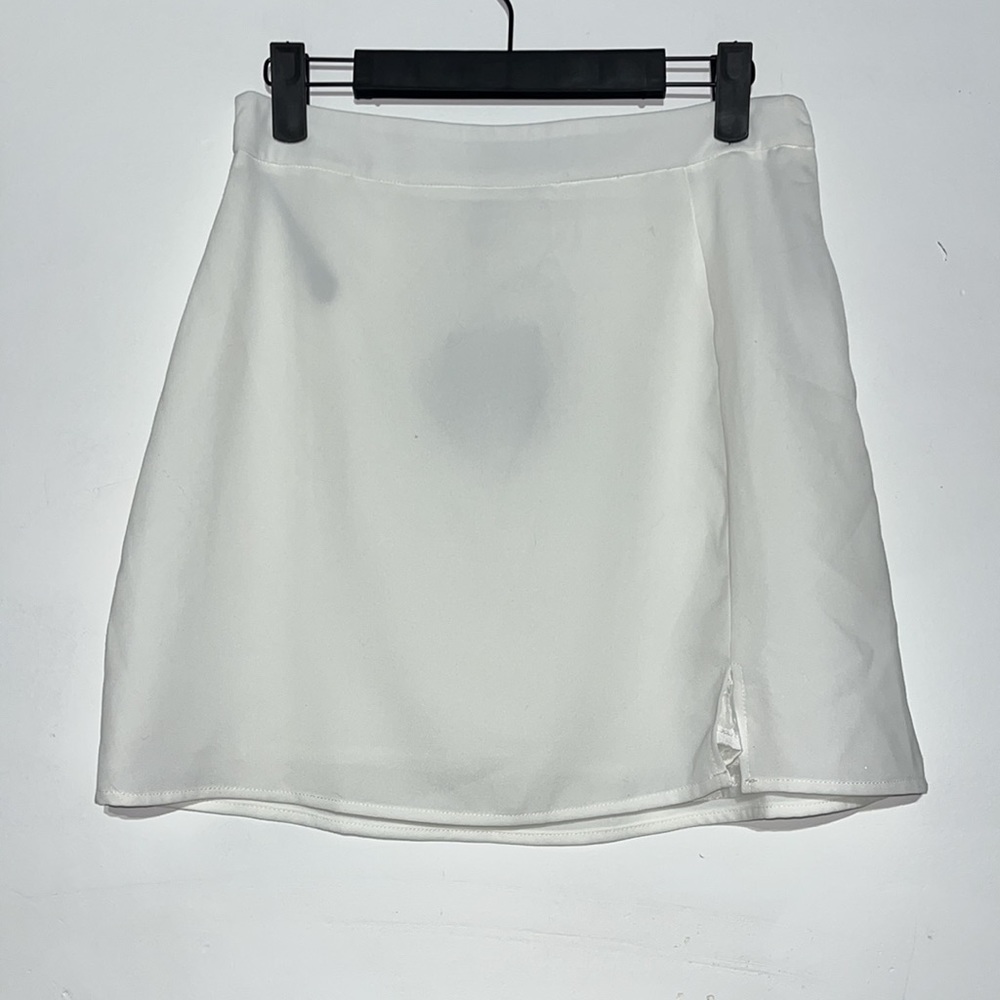 NEW Missguided Side Split A Line White Skirt Size 4 - Picture 5 of 7